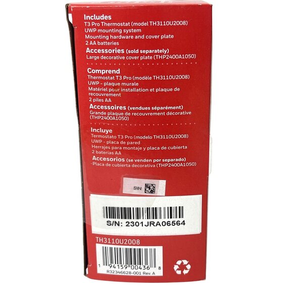 NEW Honeywell Home T3 Pro Non-Programmable Thermostat 1 Heat 1 Cool Sealed Box - Picture 3 of 6